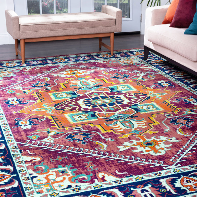 Bungalow Rose Depew Oriental Purple/Gold/Blue Area Rug & Reviews Wayfair